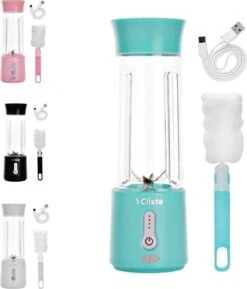 Draagbare Blender - Blender To Go - Smoothie Blender - USB Oplaadbaar -Portable Smoothie Maker - Draadloos - Compact Blender - 500 Ml - Mini Smoothie Maker - Fresh Juice Maker - Portable Blender - Blauw - Recepten Inbegrepen -Aanbiedingen Frothwerk Winkel 1026x1200