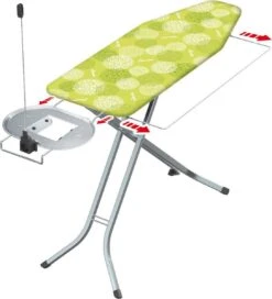 Vileda Perfect 2in1+ M/L Strijkplank - 122x44 Cm - Met Verschuifbare Strijkijzerhouder