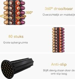 Capsulehouder Voor 80 Nespresso Koffiecups - Nespresso Cups - Koffiecups Houder - 360º Draaibaar Zwart 13 Capsulehouder Voor 80 Nespresso Koffiecups - Nespresso Cups - Koffiecups Houder - 360º Draaibaar Zwart -Aanbiedingen Frothwerk Winkel 1137x1200