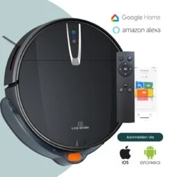 Dweil-robotstofzuiger - Robotstofzuiger Met Dweilfunctie - Dweilrobot Met Laadstation- Robot Stofzuiger - Schoonmaakrobot App Laadstation - 3-in-1