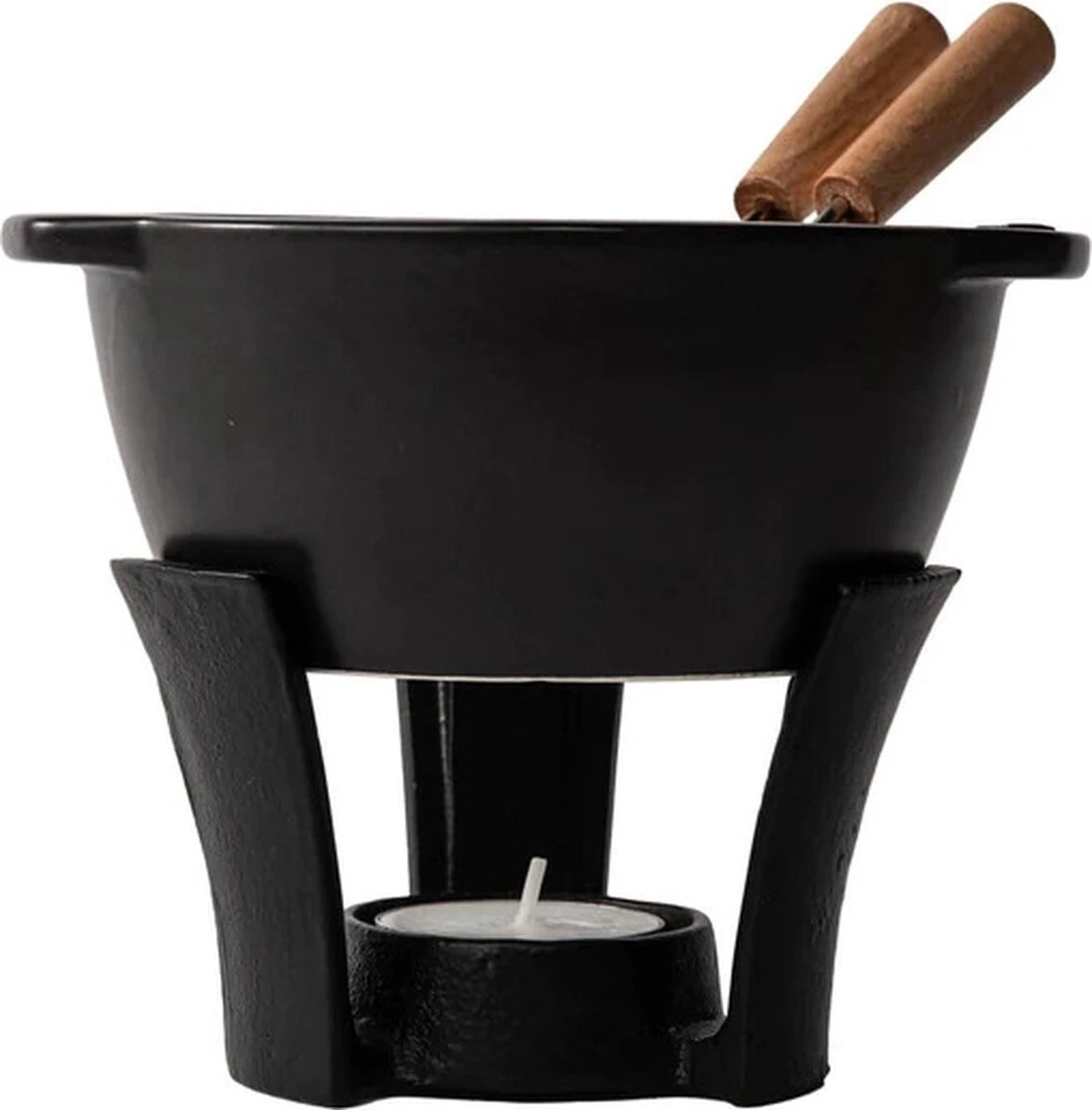 Boska Fondueset Party Mini - Gietijzeren Fonduepan - Voor Kaasfondue & Saus - Zwart - 300 Ml 2 Boska Fondueset Party Mini - Gietijzeren Fonduepan - Voor Kaasfondue & Saus - Zwart - 300 Ml - Afbeelding 2