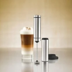 Ad Hoc Melk Opschuimer - Zwart - Met Houder -Aanbiedingen Frothwerk Winkel 1189x1200 1