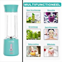 Draagbare Blender - Blender To Go - Smoothie Blender - USB Oplaadbaar -Portable Smoothie Maker - Draadloos - Compact Blender - 500 Ml - Mini Smoothie Maker - Fresh Juice Maker - Portable Blender - Blauw - Recepten Inbegrepen -Aanbiedingen Frothwerk Winkel 1198x1200 3