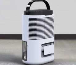 Merkloos Luchtontvochtiger - Automatische Hygrometer - Extreem Stil - 800ml/dag - Luchtreiniger - Dehumidifier - Grote Watertank 2300ml - Voor Huis, Kamer, Badkamer & Kelder – Wit