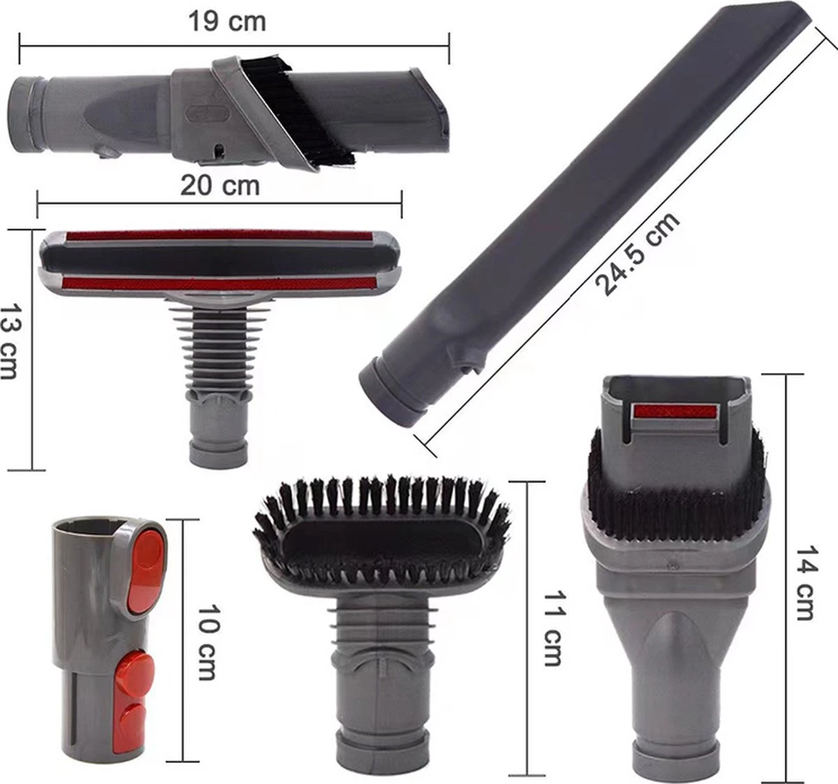 Stofzuiger Mondstuk Accessoires Set Geschikt Voor Dyson V6/V7/V8/V10/V11/V15 Series Steelstofzuiger - Opzet Borstel Met Adapter – 6 Onderdelen 10 Stofzuiger Mondstuk Accessoires Set Geschikt Voor Dyson V6/V7/V8/V10/V11/V15 Series Steelstofzuiger - Opzet Borstel Met Adapter – 6 Onderdelen - Afbeelding 10