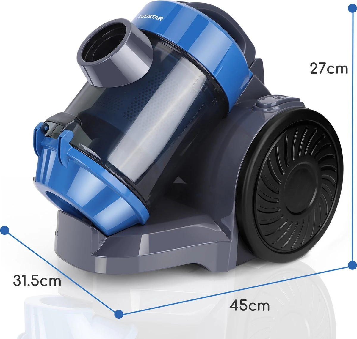 Aigostar Tidy 33YAM - Stofzuiger Zonder Zak - Blauw 3 Aigostar Tidy 33YAM - Stofzuiger Zonder Zak - Blauw - Afbeelding 3