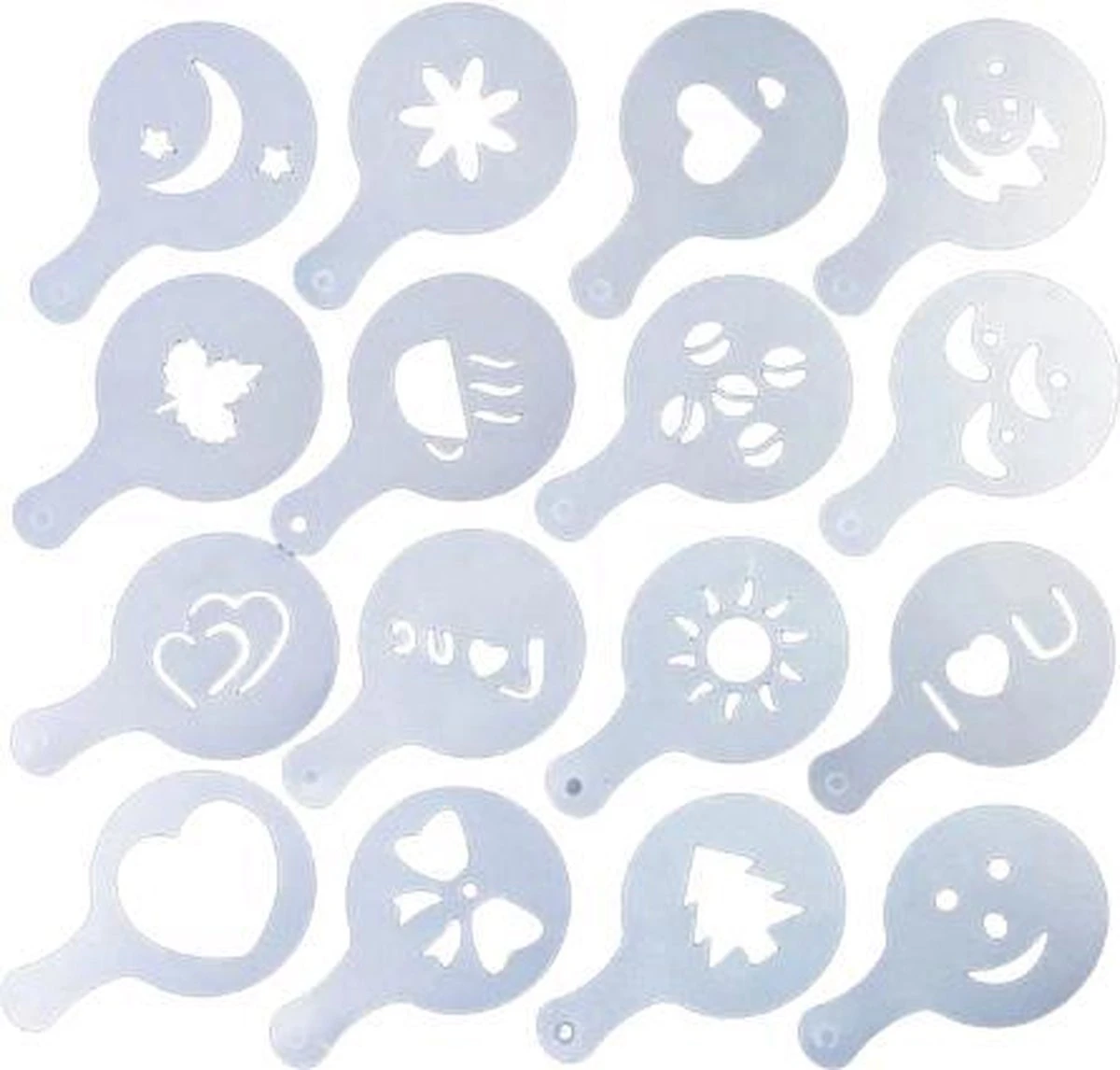 Merkloos Cappuccino Sjabloon - Herbruikbaar Barista Set - Cacao Sjablonen - 16 Stuks 7 Merkloos Cappuccino Sjabloon - Herbruikbaar Barista Set - Cacao Sjablonen - 16 Stuks - Afbeelding 7