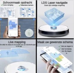 TONIHOMI® V8 - Robotstofzuiger Met Dweilfunctie - Automatisch Legen - Automatisch Opladen - LDS Laser Navigatie - Wit -Aanbiedingen Frothwerk Winkel 1200x1196 6