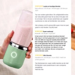 Blend In - Blender To Go - Smoothie Maker - Oplaadbare Mini Blender - Smoothies & Shakes - Draadloos & Draagbaar - Fruit Mixer - USB Oplaadbaar - 350ML - Groen -Aanbiedingen Frothwerk Winkel 1200x1200 200