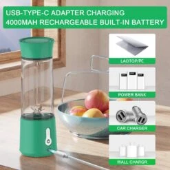 Merkloos Innovure Draagbare Mini Blender To Go - Portable Smoothie Maker - Draadloos - USB-C Oplaadbaar - 500ML Groen -Aanbiedingen Frothwerk Winkel 1200x1200 246