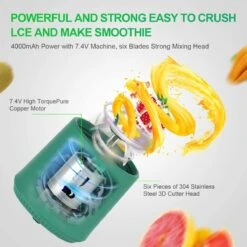 Merkloos Innovure Draagbare Mini Blender To Go - Portable Smoothie Maker - Draadloos - USB-C Oplaadbaar - 500ML Groen -Aanbiedingen Frothwerk Winkel 1200x1200 247