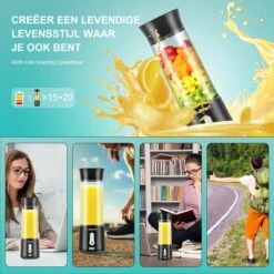 Blend !T Draagbare Mini Blender To Go - Portable Smoothie Maker - Draadloos - USB-oplaadbaar - 500 ML - Zwart -Aanbiedingen Frothwerk Winkel 1200x1200 320