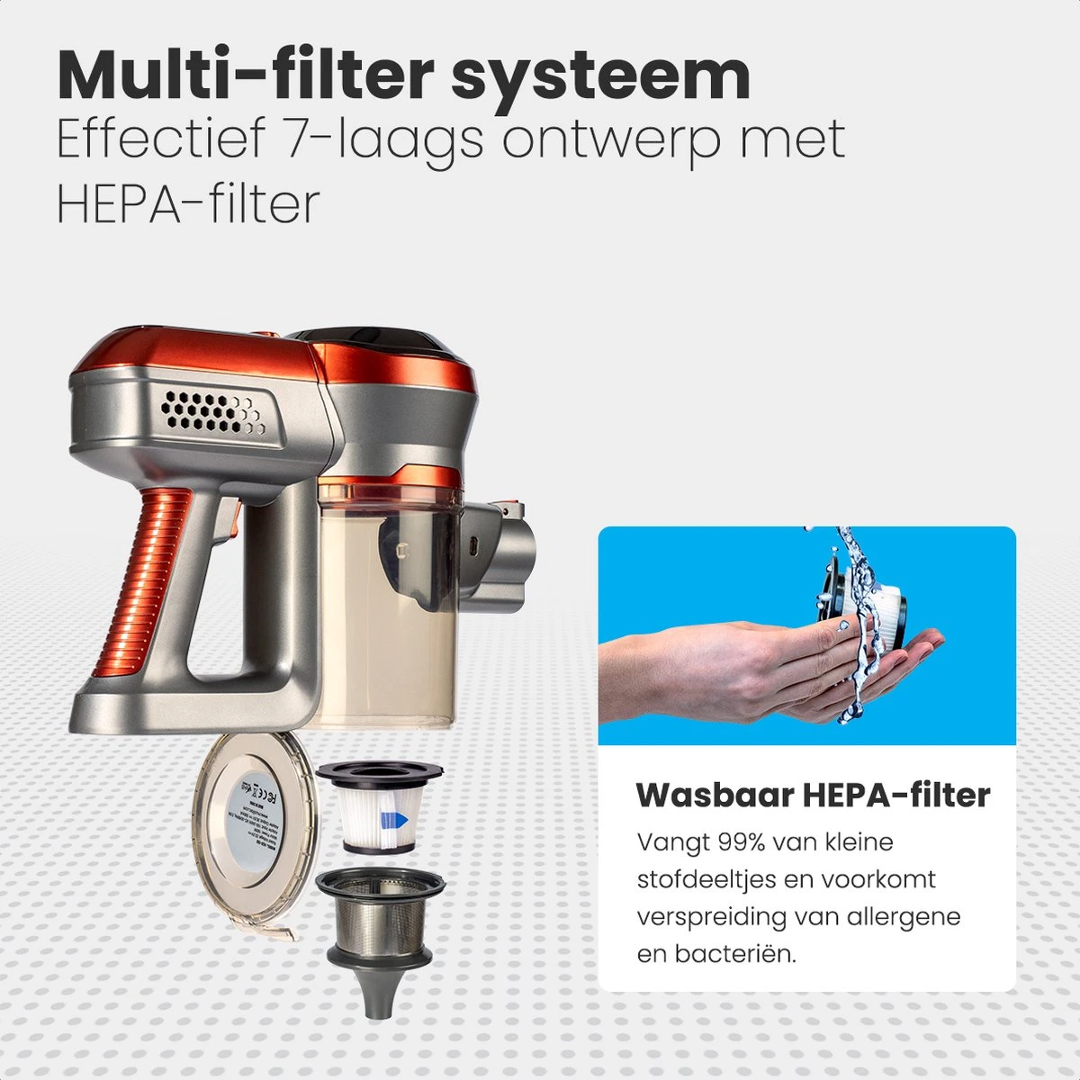 Auronic Steelstofzuiger - Draadloos - 4-in-1 - Op Batterij - 160W - Rood/Grijs 3 Auronic Steelstofzuiger - Draadloos - 4-in-1 - Op Batterij - 160W - Rood/Grijs - Image 3