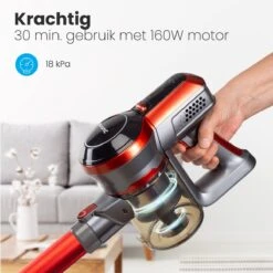 Auronic Steelstofzuiger - Draadloos - 4-in-1 - Op Batterij - 160W - Rood/Grijs 21 Auronic Steelstofzuiger - Draadloos - 4-in-1 - Op Batterij - 160W - Rood/Grijs -Aanbiedingen Frothwerk Winkel 1200x1200 997