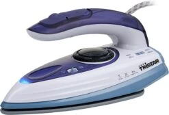 Tristar Reisstrijkijzer ST-8152 - Stoomstrijkijzer Travel – 1000 Watt – Inklapbaar - Blauw Wit