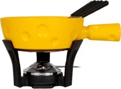 Boska Fondueset Super Cheesy - Kaasvormige Fonduepan - Vaatwasserbestendig - Geel - 1,3 L
