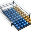 Navaris Espresso Capsulehouder Met Lade - Koffiecuphouder Met Lade - Opbergbox Geschikt Voor Nespresso Cups - 60 Koffiecups - 30 X 40 X 6,5cm - Zwart