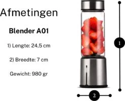 Blender To Go- Portable Blender- Blender Smoothie- Oplaadbare Blender- Blender RVS/Zilver- Mini Blender- Smoothie Maker- Fruit Maker- Draagbare Blender- USB Oplaadbaar 450 Ml -Aanbiedingen Frothwerk Winkel 1200x970 1