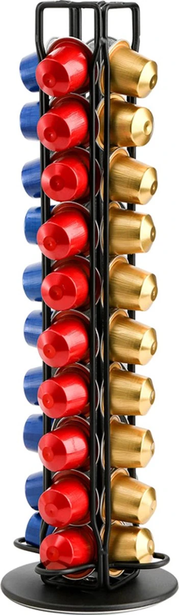 Merkloos Nespresso Capsulehouder - Capsulehouder Voor 40 Cups - Koffiecups Houder Zwart 360° Draaibaar - Anti Slip 1 Merkloos Nespresso Capsulehouder - Capsulehouder Voor 40 Cups - Koffiecups Houder Zwart 360° Draaibaar - Anti Slip