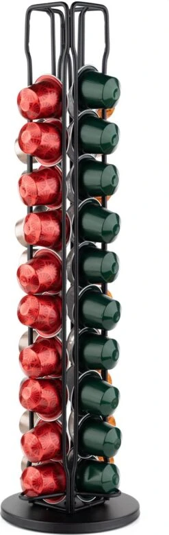 Merkloos Capsulehouder - Nespresso - Cuphouder - Voor 40 Cups -Koffiecups Houder - Zwart - 360° Draaibaar