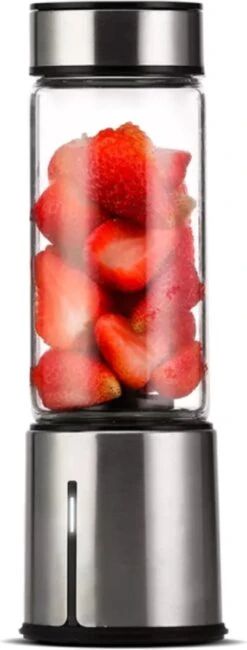 Blender To Go- Portable Blender- Blender Smoothie- Oplaadbare Blender- Blender RVS/Zilver- Mini Blender- Smoothie Maker- Fruit Maker- Draagbare Blender- USB Oplaadbaar 450 Ml