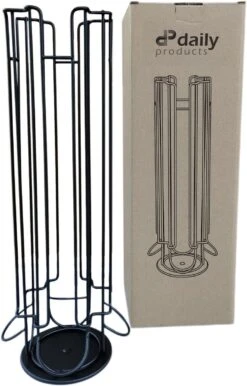 Daily Products Capsulehouder - Dolce Gusto - Cuphouder - Voor 32 Cups - Koffiecups Houder - 360° Draaibaar - Zwart -Aanbiedingen Frothwerk Winkel 767x1200