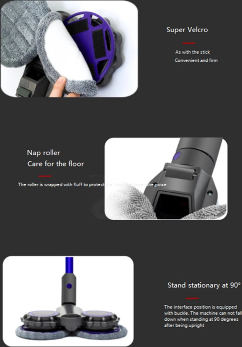 Elektrische Mop Hoofd Huishoudelijke Natte Mop Reiniging Zuig Hoofd Accessoires Geschikt Voor Dyson Stofzuiger V7V8V10V11 , Rood 5 Elektrische Mop Hoofd Huishoudelijke Natte Mop Reiniging Zuig Hoofd Accessoires Geschikt Voor Dyson Stofzuiger V7V8V10V11 , Rood - Afbeelding 5