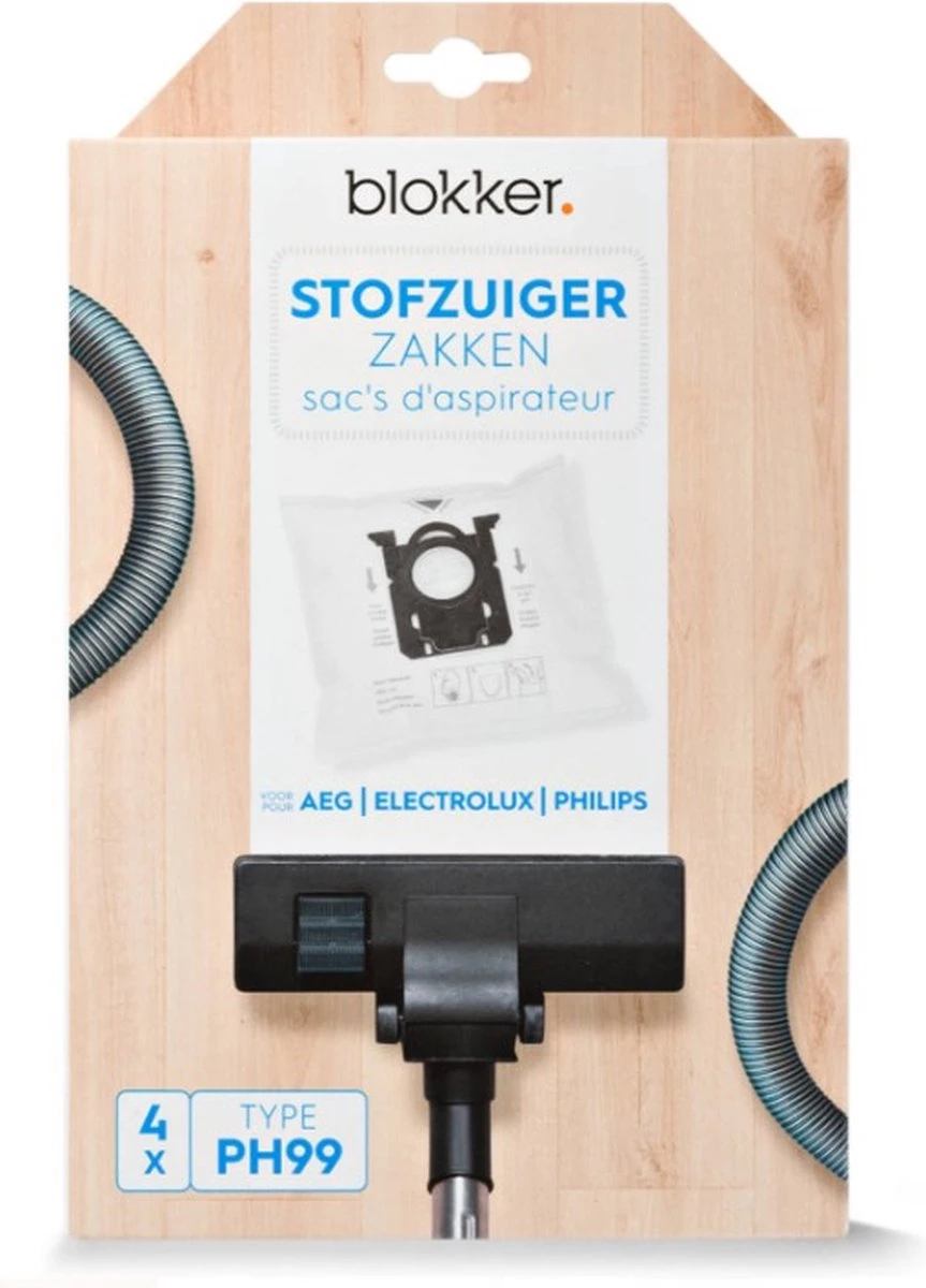 Blokker - Stofzuigerzak - Voor AEG, Electrolux, Philips Diverse Modellen - Doos A 4 Zakken 1 Blokker - Stofzuigerzak - Voor AEG, Electrolux, Philips Diverse Modellen - Doos A 4 Zakken
