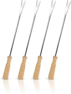 Boska Fonduevorken Oslo - Set Van 4 Vorkjes - Met Extra Grip - Zilver/Bruin -Aanbiedingen Frothwerk Winkel 916x1200