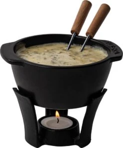 Boska Fondueset Party Mini - Gietijzeren Fonduepan - Voor Kaasfondue & Saus - Zwart - 300 Ml